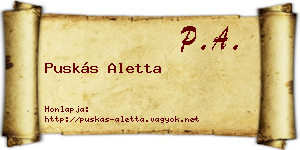 Puskás Aletta névjegykártya