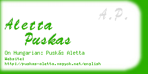 aletta puskas business card